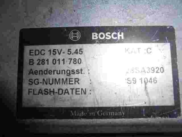 Motorsteuergerät Passat 28SA3920 EDC15V-5.45 BOSCH B 281011780 B281011780 S91046