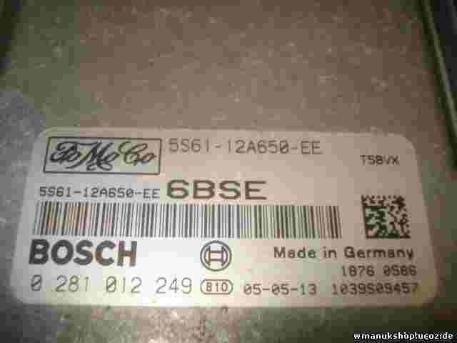 Motorsteuergerät Ford Fiesta  5S6112A650EE 5S61-12A650-EE 6BSE BOSCH 0281012249