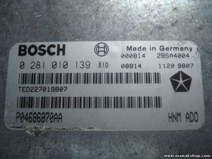 Motorsteuergerät Chrysler Voyager II 2.5td P04686870AA 04686870AA 0281010139