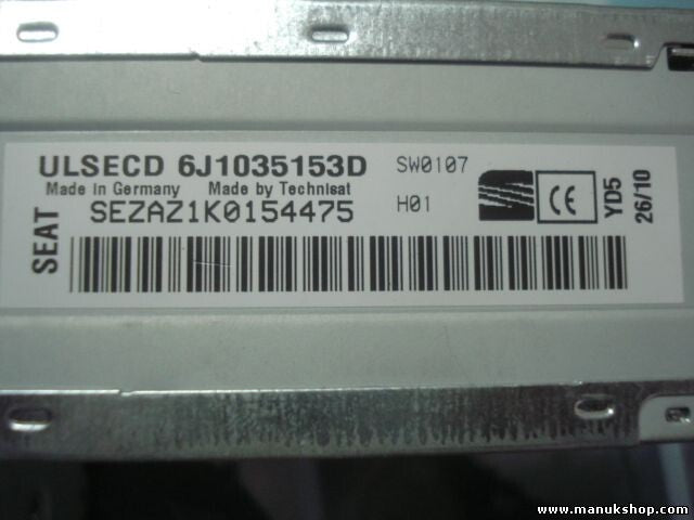 Radio CD Seat Iibiza 6J1035153D SEAZAZ1K0154475 ULSECD