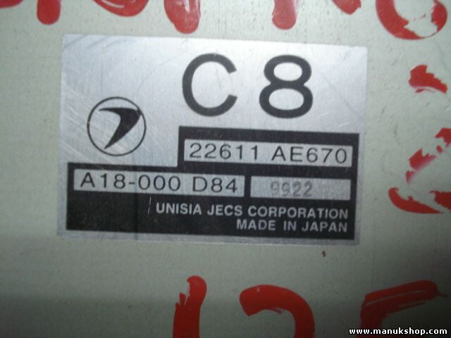 Motorsteuergerät Subaru Impreza Coupe GFC 2.0 92 KW, 125 PS 22611AE670 A18000D84
