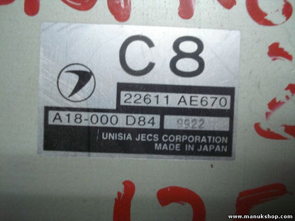 Motorsteuergerät Subaru Impreza Coupe GFC 2.0 92 KW, 125 PS 22611AE670 A18000D84