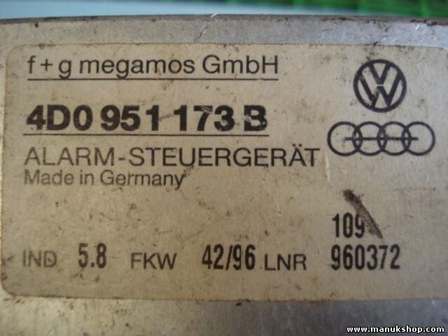 Steuergerät Alarm VW Audi 4D0951173B 4D0 951 173 B 4DO951173B IND.5.8