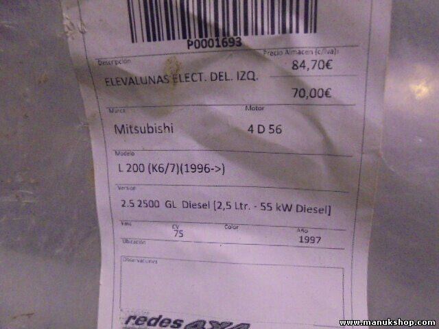 Fensterheber elektrisch Vorne Links Mitsubishi L200 L-200 K7_T K6_T MR144595