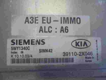 Motorsteuergerät Kia Rio 391102X046 39110-2X046 SIEMENS 5WY1340C SIMK42 Index 05
