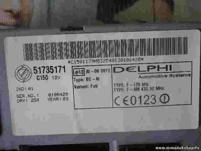 Zentralsteuergerät Fiat Doblo Punto  Type BC-AI  DELPHI 51735171 0051735171