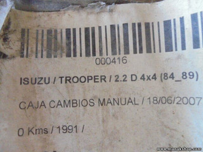 Getriebe Isuzu Trooper I UBS 2.2 D 4x4 1984/05-1989/12 34210506 L11 779 ZSK3415