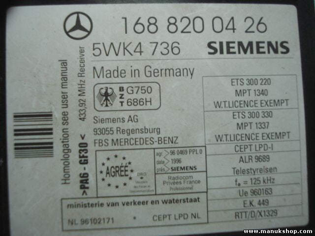Steuergerät Wegfahrsperre Alarmmodul Mercedes-Benz A140 W168 SIEMENS 1688200426