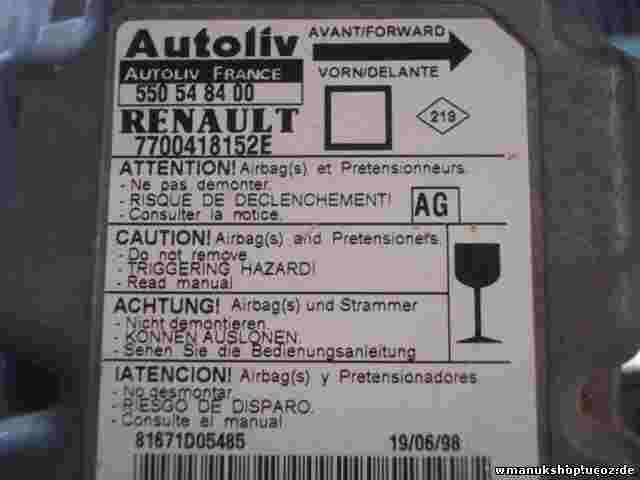 Airbagsensor Airbagsteuergerät Renault Megane (AG) 7700418152E 55054800