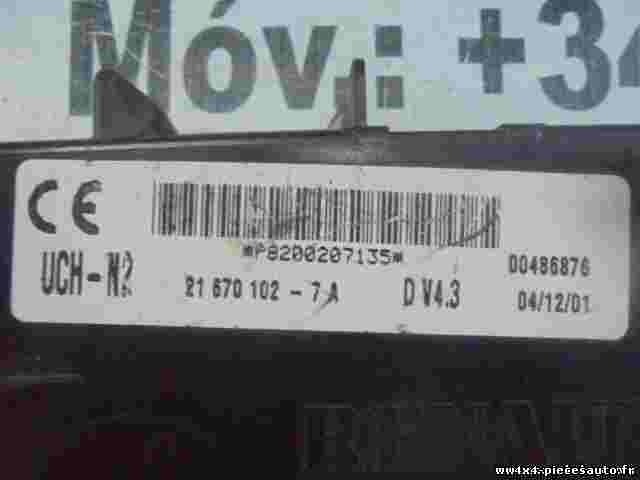 Steuergerät UCH  Renault Clio 2001-2008 SAGEM UCH-N2 P8200207135 21670102-7A