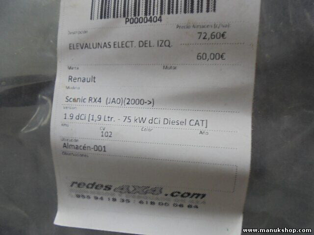 Fensterheber elektrisch Vorne Links Renault Scenic RX4 400733T8 MERITOR 114145