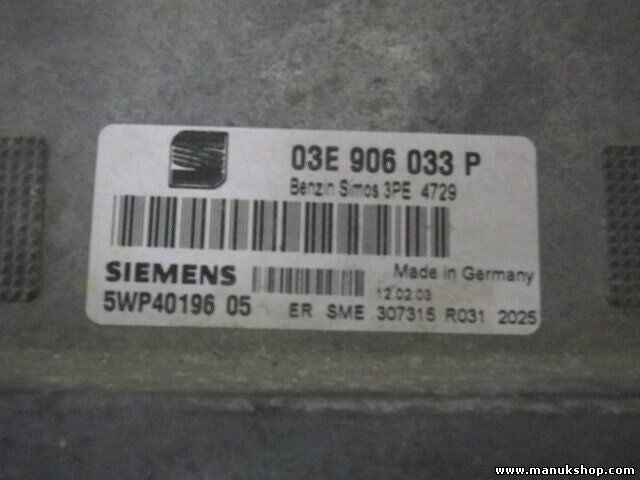Motorsteuergerät VW Volkswagen 03E906033P SIEMENS 5WP40196 05 5WP4019605