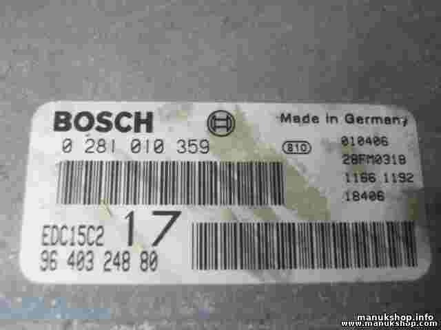Motorsteuergerät  Citroen Jumpy Expert 2.0 9640324880 BOSCH 0281010359 EDC15C217