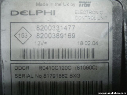 Motorsteuergerät Renault Cilo 1.5 DCI DELPHI 8200331477 8200389169 R0410C120C