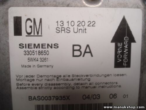Airbagsensor Airbagsteuergerät Opel Vectra C Opel Vectra B 2.0 2003 13102022