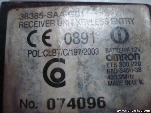 Steuergerät Keyless Entry Honda FR-V Honda Jazz 38385SAAG01 G8D345H3B