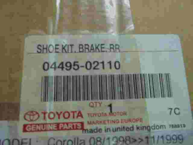 Shoe Kit Brake Rear  Toyota Carina Corolla 0449502110 04495-02110