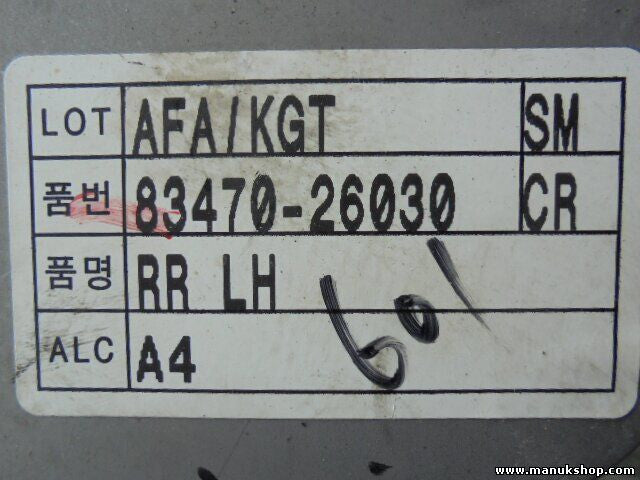 Fensterheber elektrisch hinten Links Hyundai Santa Fe 8347026030 RR LH SM CR