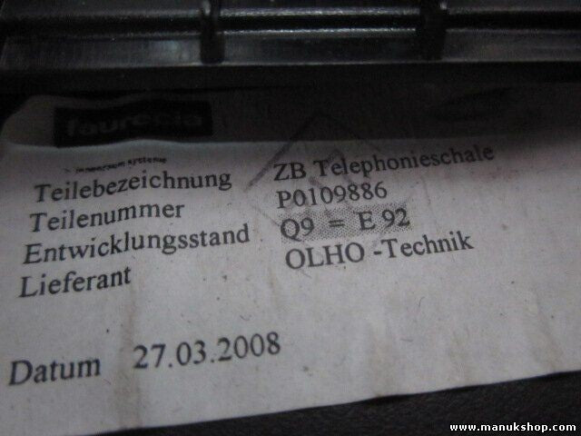 Armlehne Mercedes-Benz W221 P0109886 Q9-E92 P0107627