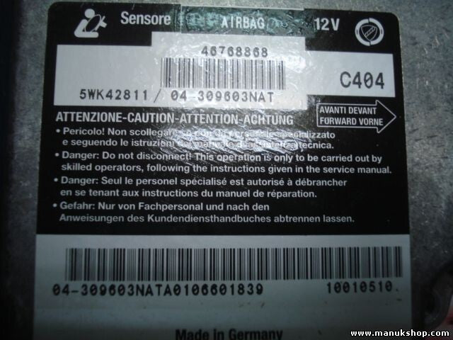 Airbagsensor Airbagsteuergerät Fiat Bravo Brava 182 1.4 46768868 0046768868
