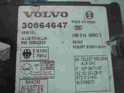 Steuergerät Wegfahrsperre Alarmmodul Volvo 30864647 30862223 99W10 F005V00060