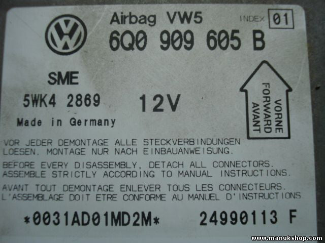 Airbagsensor Airbagsteuergerät VW Volkswagen 6Q0909605B 6QO909605B 5WK42869