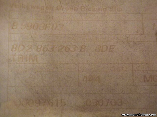 Abdeckung Blende AudI VW Volkswagen 8D2863263B8DE B5903F03 8D2819075