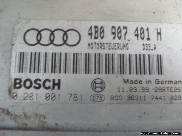 Motorsteuergerät Audi 4B0907401H 4B0 907 401 H 4BO907401H BOSCH 0281001781