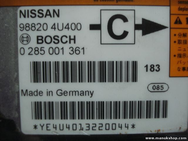 Airbagsensor Airbagsteuergerät Nissan Almera Tino 988204U400 98820 4U400