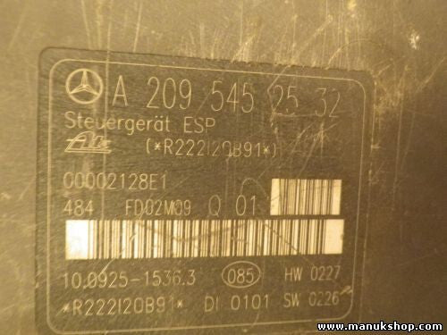 ABS Steuergerät Mercedes-Benz W203 A2095452532 Q01 ATE 10092515363