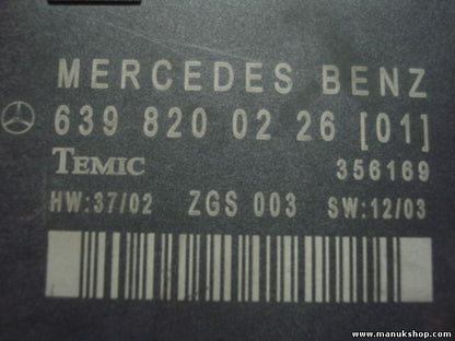 Komfortsteuergerät KSG Mercedes-Benz Vito 6398200226 639 820 02 26 TEMIC 356169