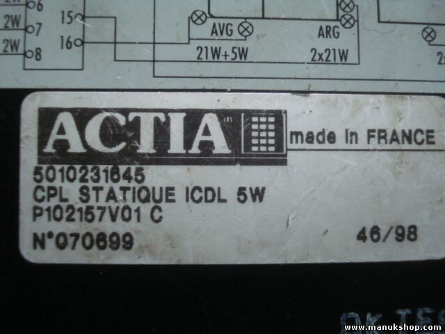 Blinker relais Renault Premium ACTIA 5010231645 P102157V01 C