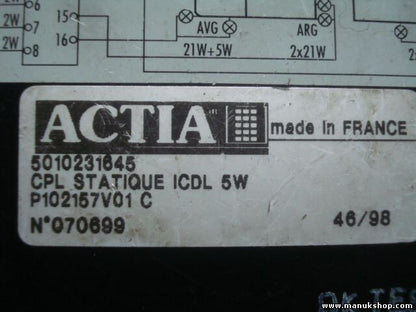 Blinker relais Renault Premium ACTIA 5010231645 P102157V01 C