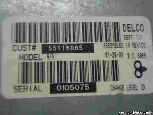 Klimabedienteil  Jeep Grand Cherokee 55116065 DELCO DEPT 111
