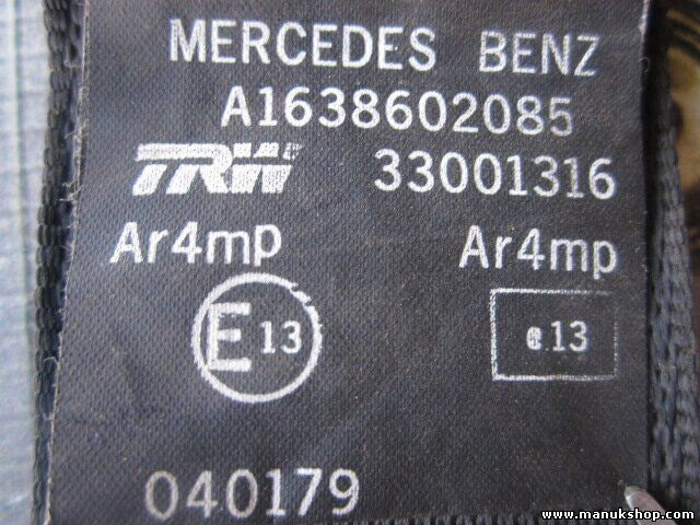 Sicherheitsgurt Gurt Mercedes-Benz M-Klasse W163 A1638602085 33001316 E13 040179