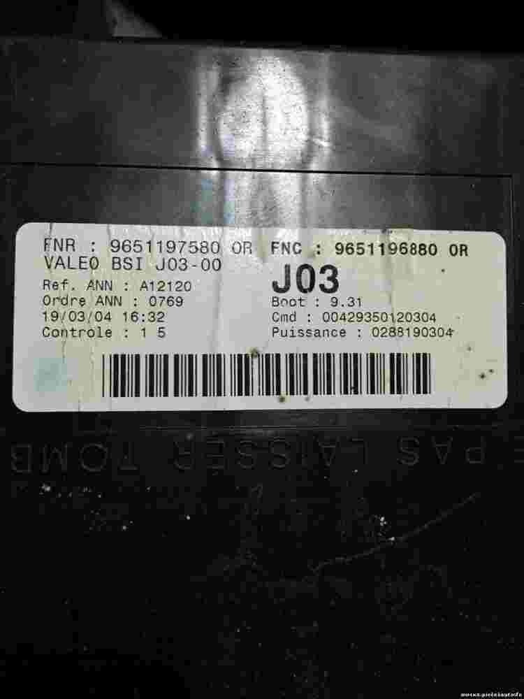 BSI Sicherungskasten Citroen Peugeot 307 9651196880 96511968800R 2711110403