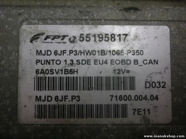 Motorsteuergerät Fiat 12V 55195817 6A0SN835H 7160000404 71600.004.04 MJD6JPP3
