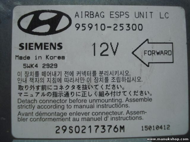 Airbagsensor Airbagsteuergerät Hyundai Accent 9591025300 95910-25300 5WK42929