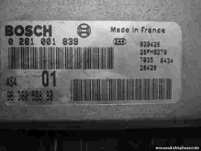 Motorsteuergerät Peugeot 106 Citroen Saxo 9630059880  AS401  BOSCH 0281001839