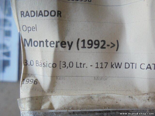 Wasserkühler Isuzu Opel Monterey 3.0 DTi CALSONIC 8943752755 8971690240 97036935