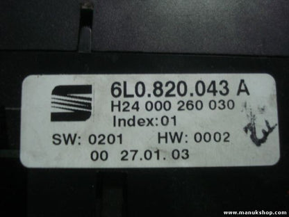 Klimabedienteil Seat Ibiza 01 6L0.820.043 A 6L0820043A 6LO820043A
