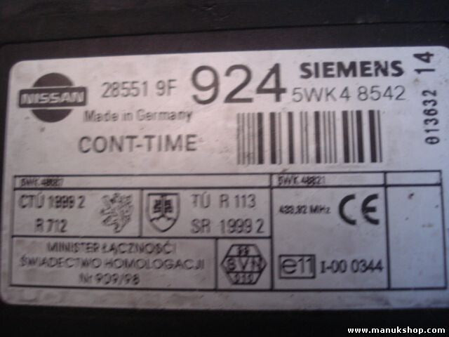 Steuergerät Zentralverriegelung Primera P11 285519F924 28551 9F 924 5WK48542