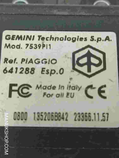 Steuergerät Wegfahrsperre Piaggio Vespa X EVO250 Mod. 7539P11 641288