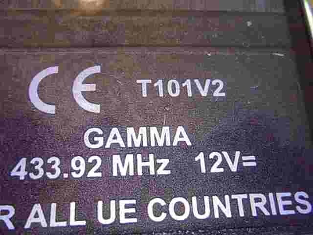 Funkfernbedienung Schlüssel Gehäuse  T101V2 GAMMA 433.92 MHz 12V