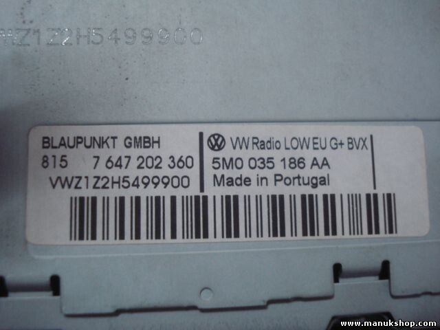 Radio CD VW 5M0035186AA 5M0 035 186 AA 7 647 202 360 5MO035186AA