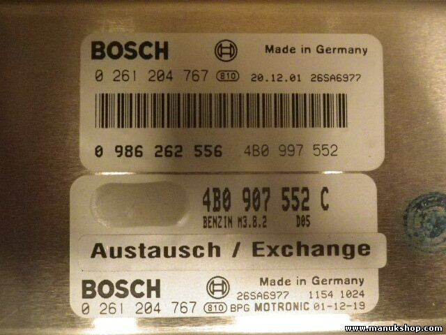 Motorsteuergerät Audi A4 8D 2,4 VW Volkswagen BOSCH 4B0907552C 4B0 907 552 C
