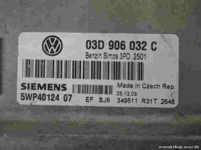 Motorsteuergerät Polo 9N Skoda Fabia Seat Ibiza 03D906032C SIEMENS 5WP40124 07