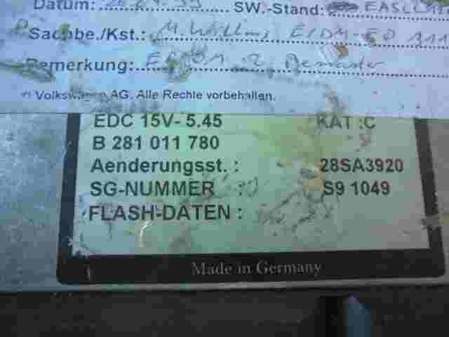 Motorsteuergerät  VW Volkswagen Passat 1.9 TDI 28SA3920 EDC 15V-5.45