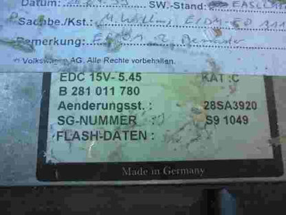 Motorsteuergerät  VW Volkswagen Passat 1.9 TDI 28SA3920 EDC 15V-5.45