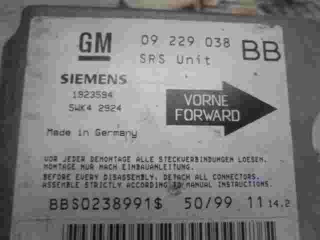 Airbagsensor Airbagsteuergerät Corsa B 09229038 BB 09229038BB SIEMENS 5WK42924